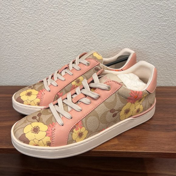 coach Clip Low Top Sneaker In Signature Canvas With Floral Print  ci797 - Picture 1 of 7